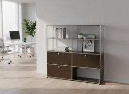 USM Haller Regal 2x4 Braun / Neu (mit A Gestänge)