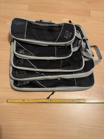 Praktisches Reise-Organizer Set, 4-teilig, Schwarz/Grau