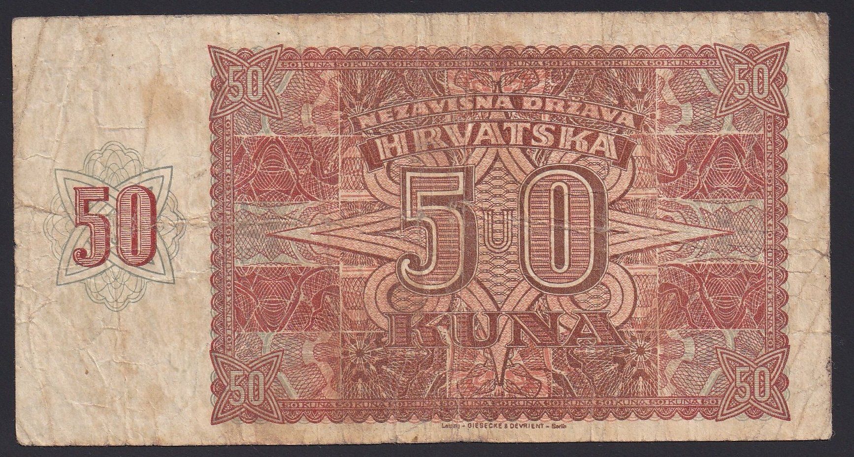 Banconote: Kroatien 50 Kuna 1941 – Usato da Brugg AG venduto da banknoten_muesli 1