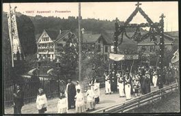 Appenzell, Prozession, gelaufen 1914