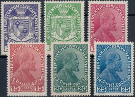 Liechtenstein 1917/19, Serie 4-9 postfrisch **, 75.-