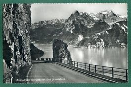 Axenstrasse mit Gitschen und Urirotstock,ungelaufen, ca.1954