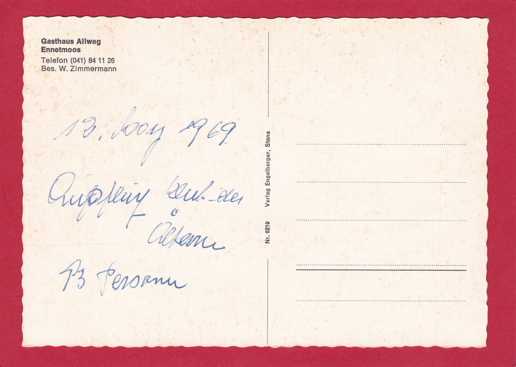 Cartoline postali: Ennetmoos – Usato da Oberhelfenschwil venduto da splugaverde 1