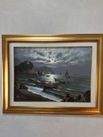 Gemälde "Fischerboote am Meer" Maritim, signiert, Top!