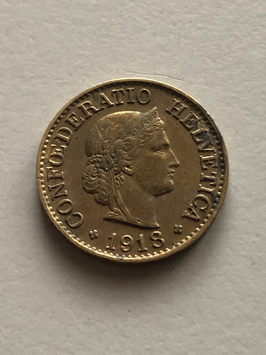 Toutes les monnaies: 10 Rp. 1918 Messing – D'occasion à Schötz par Odpa