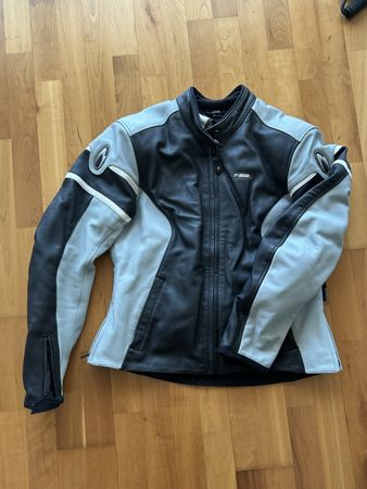 Lederjacke Damen Grösse 40 schwarz/grau guter Zustand