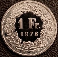 1 Franken 1976 stgl. / aus Münzsatz