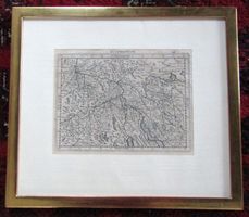 Zürichgau Kupferstichkarte von Hondius Goldrahmen