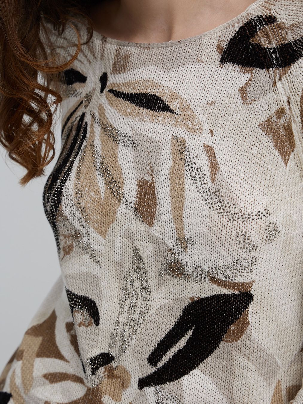 Monari Maglioni & Felpe: MONARI Pullover mit Flower-Print und Strasssteinchen G.34 – Usato da Oberwil BL venduto da DANA_FOX 5