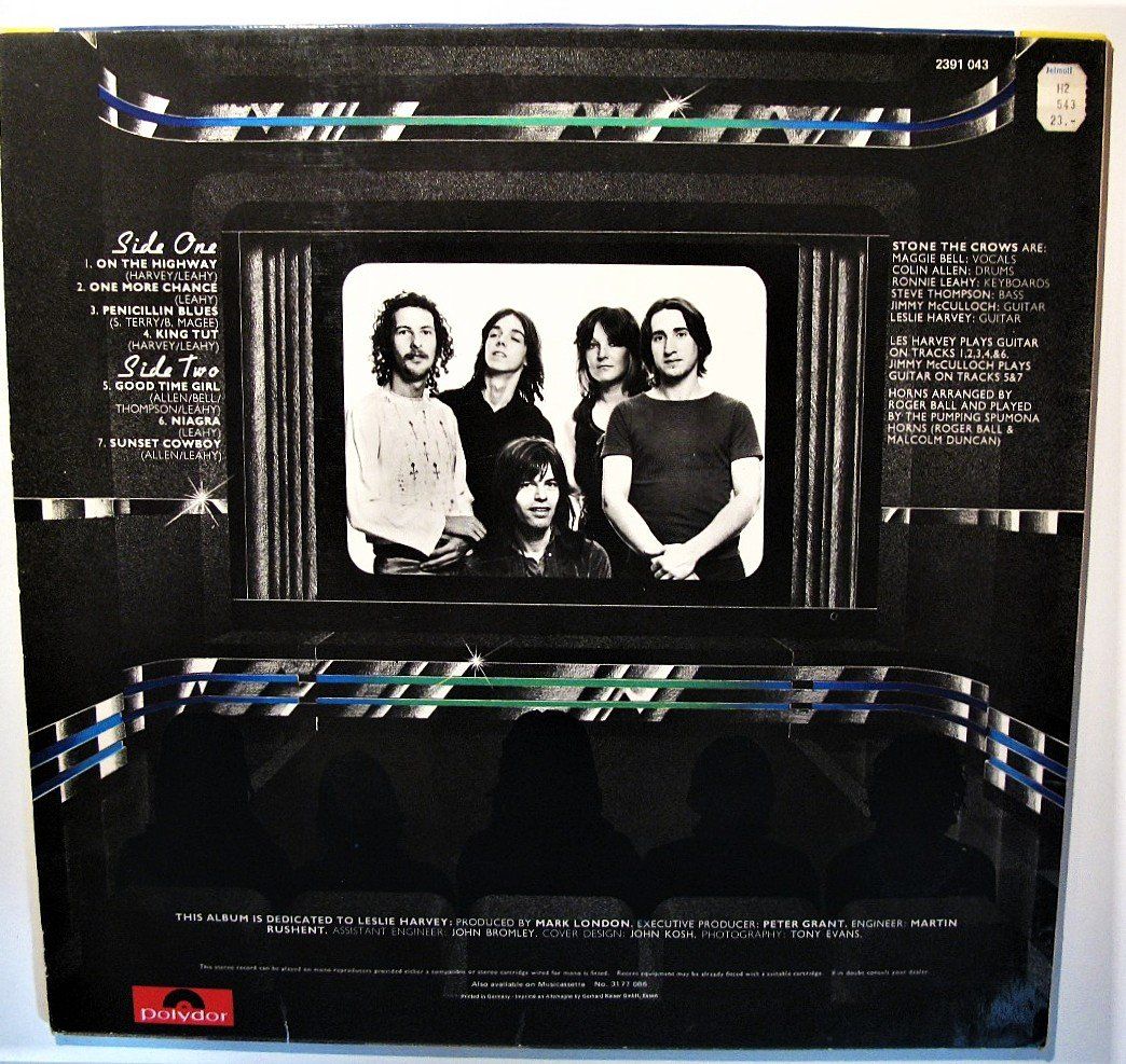Dischi in vinile: STONE THE CROWS "Ontinuous Performance" LP IN VG++/EX  TOP ! – Usato da Monthey venduto da Pingmub 2