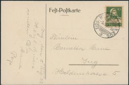 1923 - Zug - Musikfest - Sonderstempel - Karte - Musik