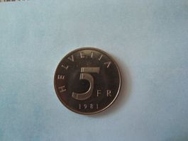 5 Fr gedenk münz1981 stans