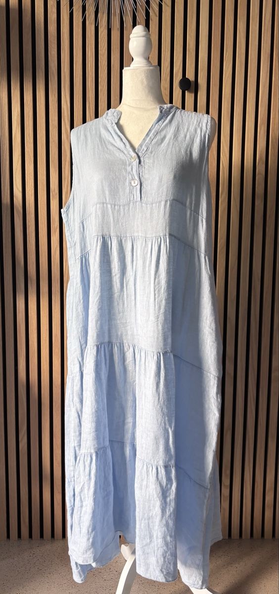 Kleider: Leinen-Kleid, hellblau, Gr. M – Neu (gemäss Beschreibung) aus Horgen von Anatolia