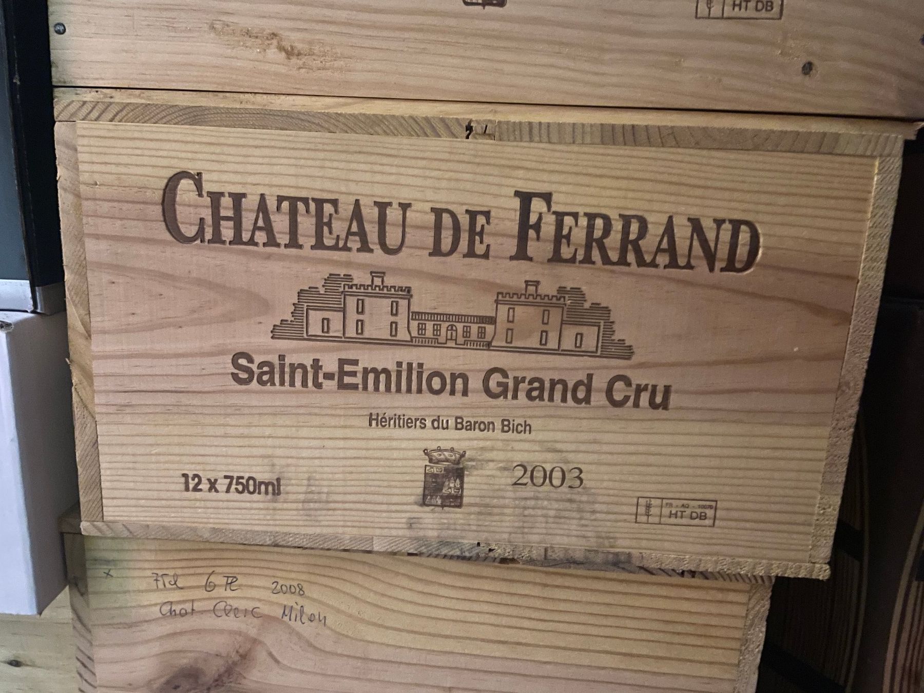 Vins: Bordeaux - CHAT  DE  FERRAND  2003  - 75 cl - Originalkiste – D'occasion à Rodersdorf par luculus46