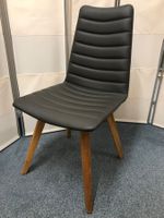 6 Stühle MURALTO Echt Leder Caffee dunkelbraun Wildeiche
