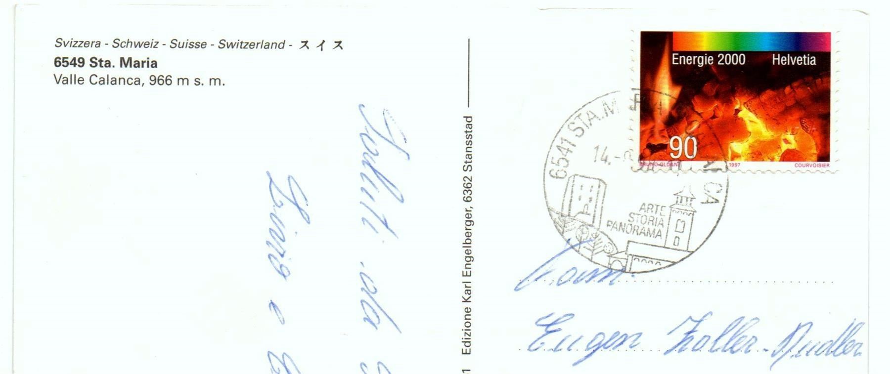 Cartoline postali: STA. MARIA Valle Calanca – Usato da Jona venduto da philajona 1