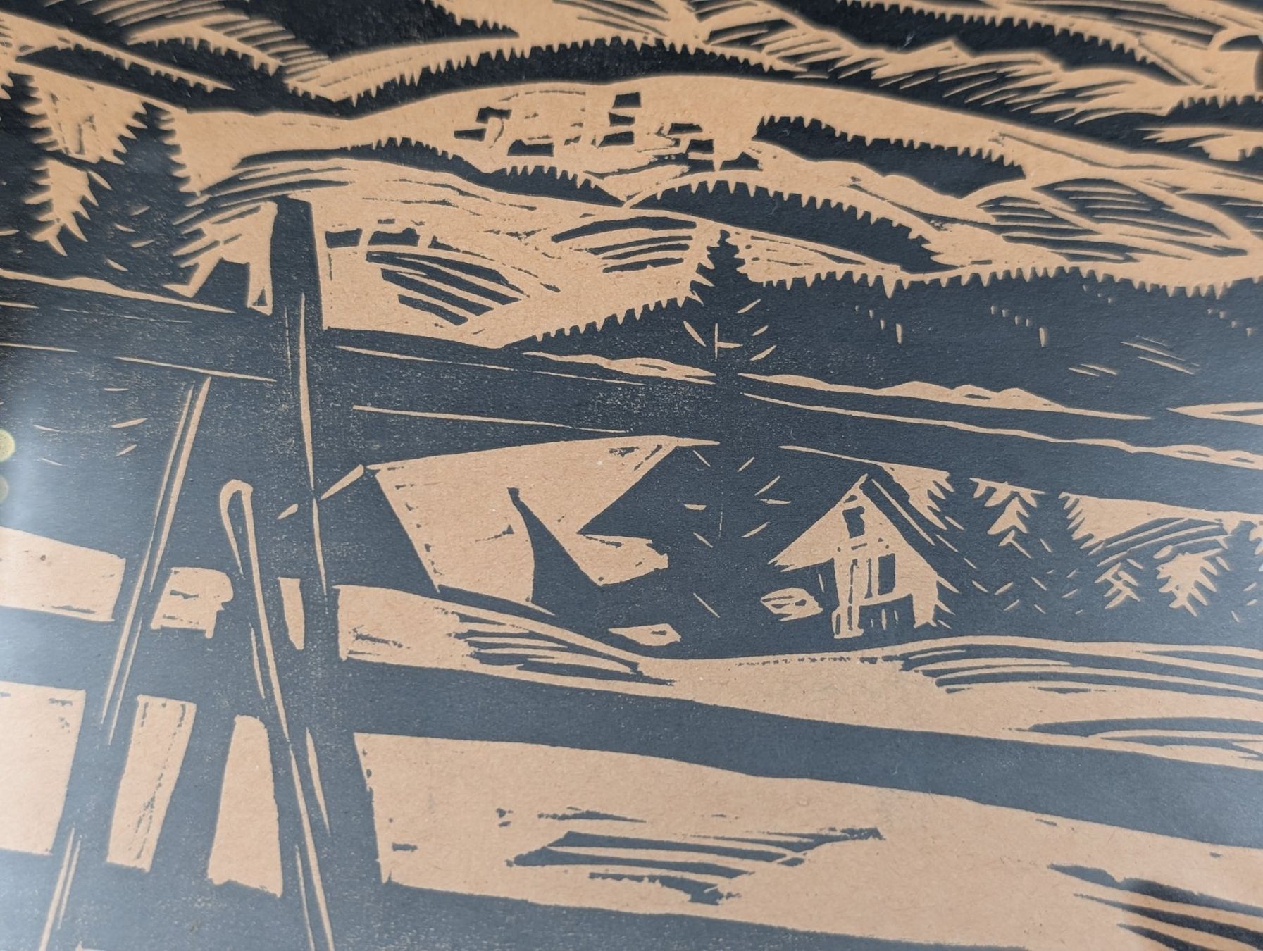 Xilografie: Grafik Winterlandschaft A. Tobler 1958 – Usato da Wiezikon b.Sirnach venduto da Romsche 5