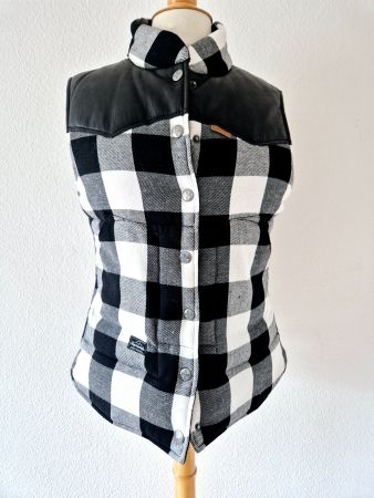 ALPRAUSCH SWITZERLAND S 36 WESTE GILET MIT LEDER , TOP