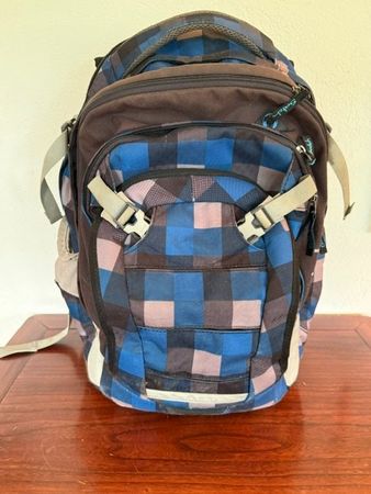 Rucksack Satch kariert blau guter Zustand NP 145.--