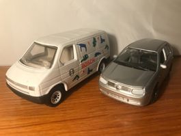 SIKU VW Bus Transporter Bosch + Welly VW Golf