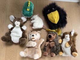7 Handpuppen (Plüschtier-Set)