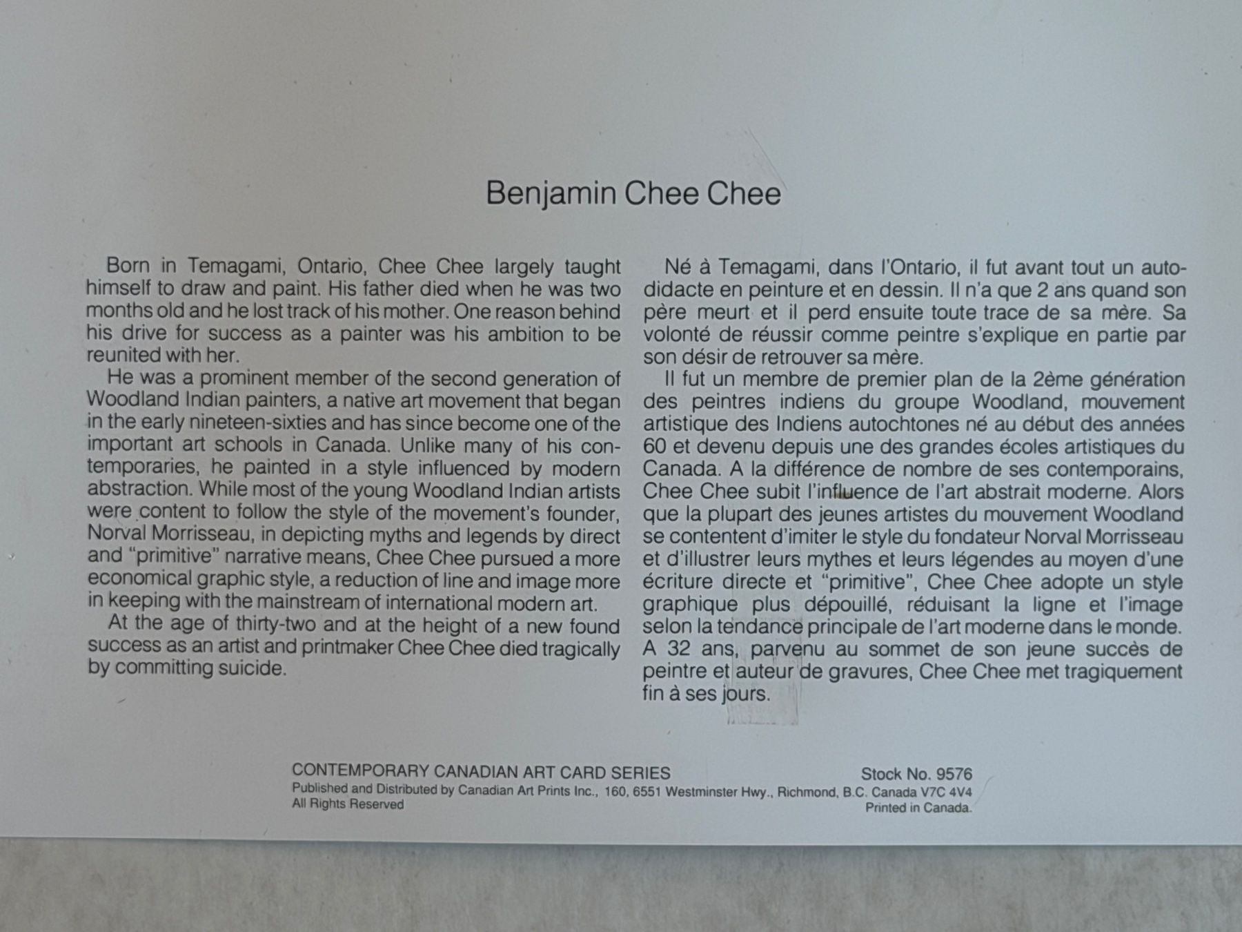 Dipinti: Gerahmtes Kunstwerk Benjamin Chee Chee Goose 'Guten Morgen' – Usato da Basel venduto da PAUL_ART 6