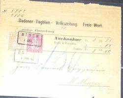 Sitzende Helvetia auf Brief / Baden 82