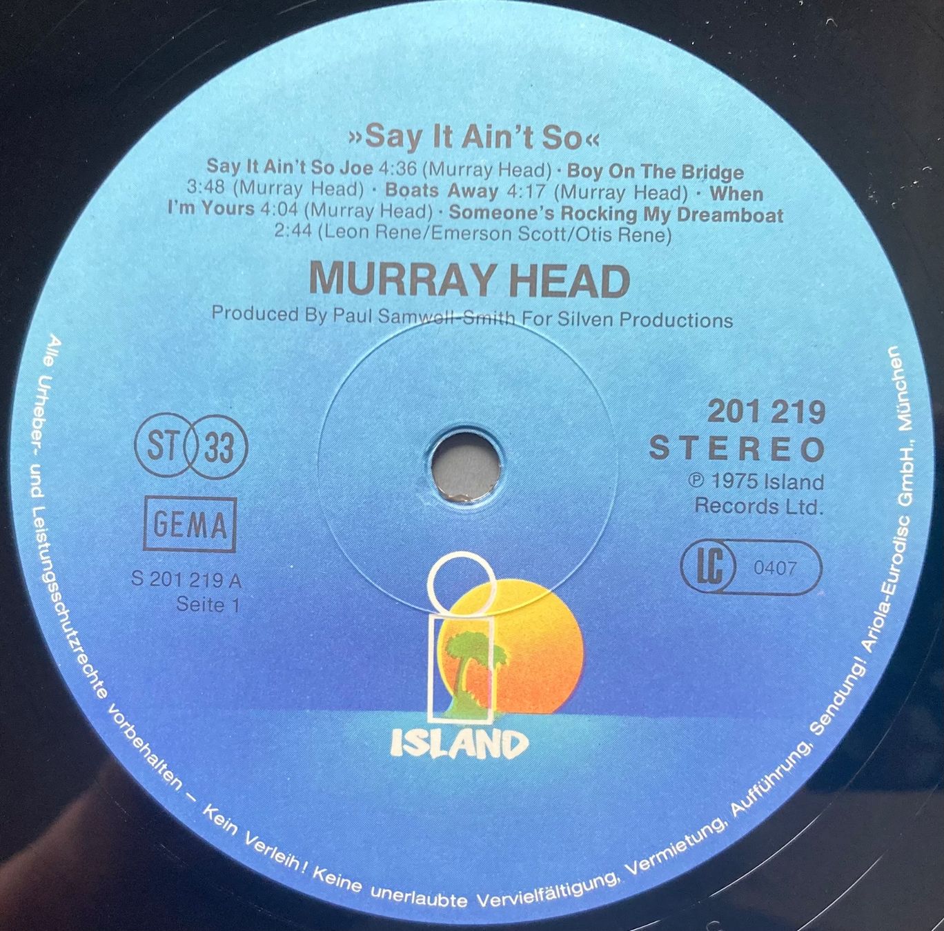 Vinyles: MURRAY HEAD - SAY IT AIN'T SO – D'occasion à Poliez-Pittet par Newtown-Records 3