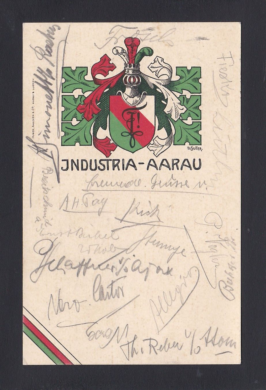 Ansichtskarten: Studentika INDUSTRIA - AARAU, 1912 – Gebraucht aus Reiden von cinfis