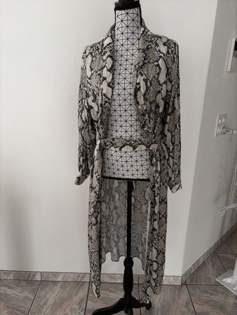 Lang Damen Kleid Hemdkleid Schlangenmuster, Gr. 38 - Neu!