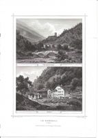 Orig. Stahlstich, Bergell, Promontogno, Spino, Rohbock,1850