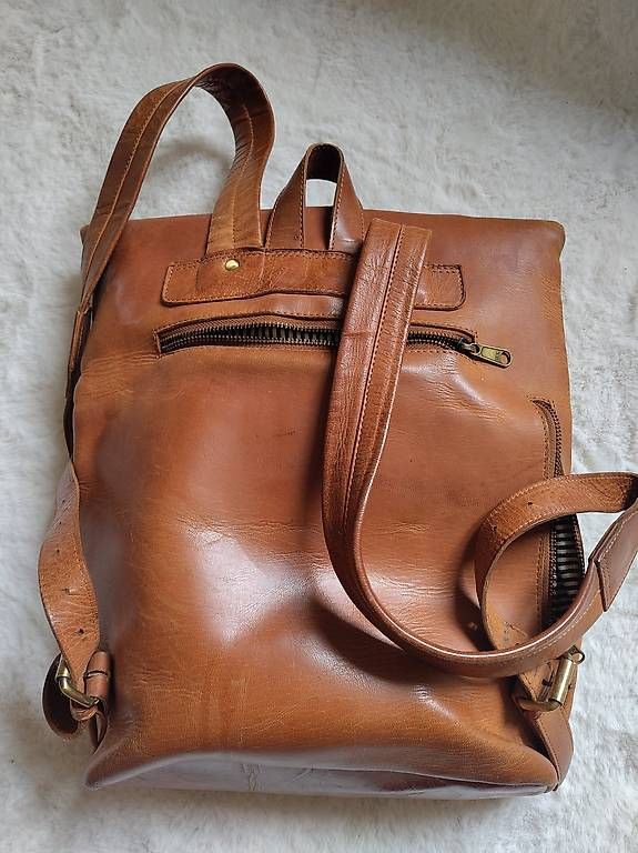 Zaini: Holzrichter Berlin Rucksack Leder Rolltop  in Camel – Usato da Solothurn venduto da Cloe888 2
