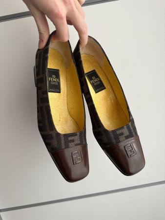 Fendi Vintage Loafer Pumps Zucca Monogram