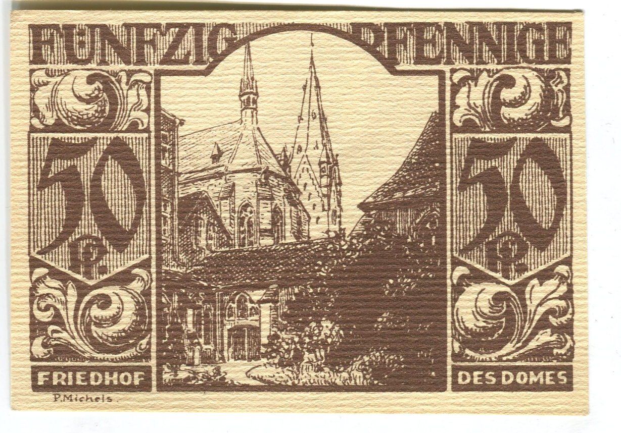 Banknoten: Notgeld "50 Pfennig. Paderborn 1921" – Gebraucht aus Basel von Butsch5 1