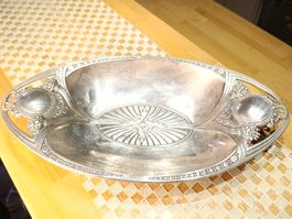 Jugendstil versilberte Opstschale Servierplatte um 1900j