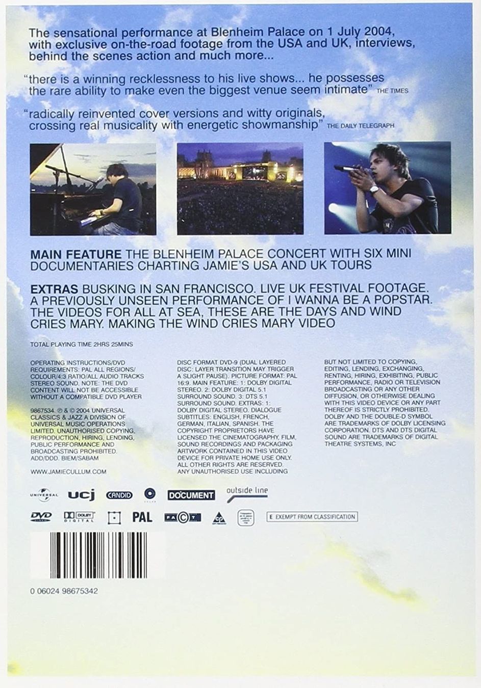 Tutti i DVDs: Jamie Cullum - Live at Blenheim Palace – Nuovo (secondo la descrizione) da Pfäffikon ZH venduto da Neo4ever 1