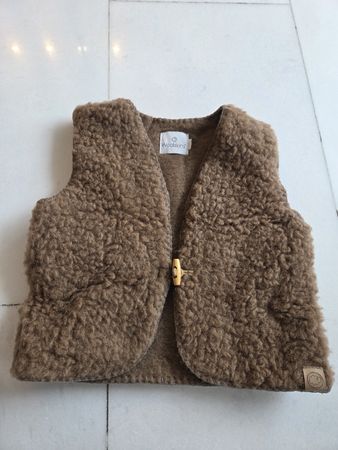 Brown Baby Wollen Woolskin Vest 92/98