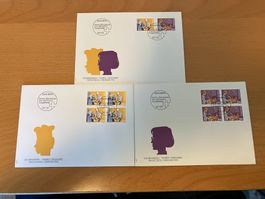 3 FDC Dauermarken 1992