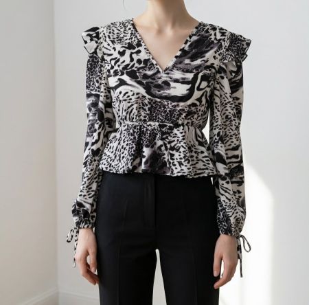 Chice Bluse / Shirt von Missguided Gr. 34 Animal Print