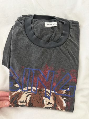 ANINE BING Tiger Print T-Shirt Size L used condition
