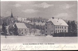 LES EPLATURES, le train vers le temple en hiver