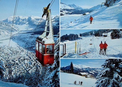Cartoline postali: CHUR Luftseilbahn, Ski- & Sessellift Brambrüesch-Hühnerköpfe – Usato da Jona venduto da philajona