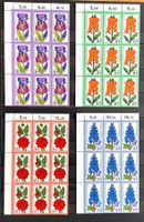 1976 Berlín  Garten Blumen 9er Block Satz ** Mi-n.524-528