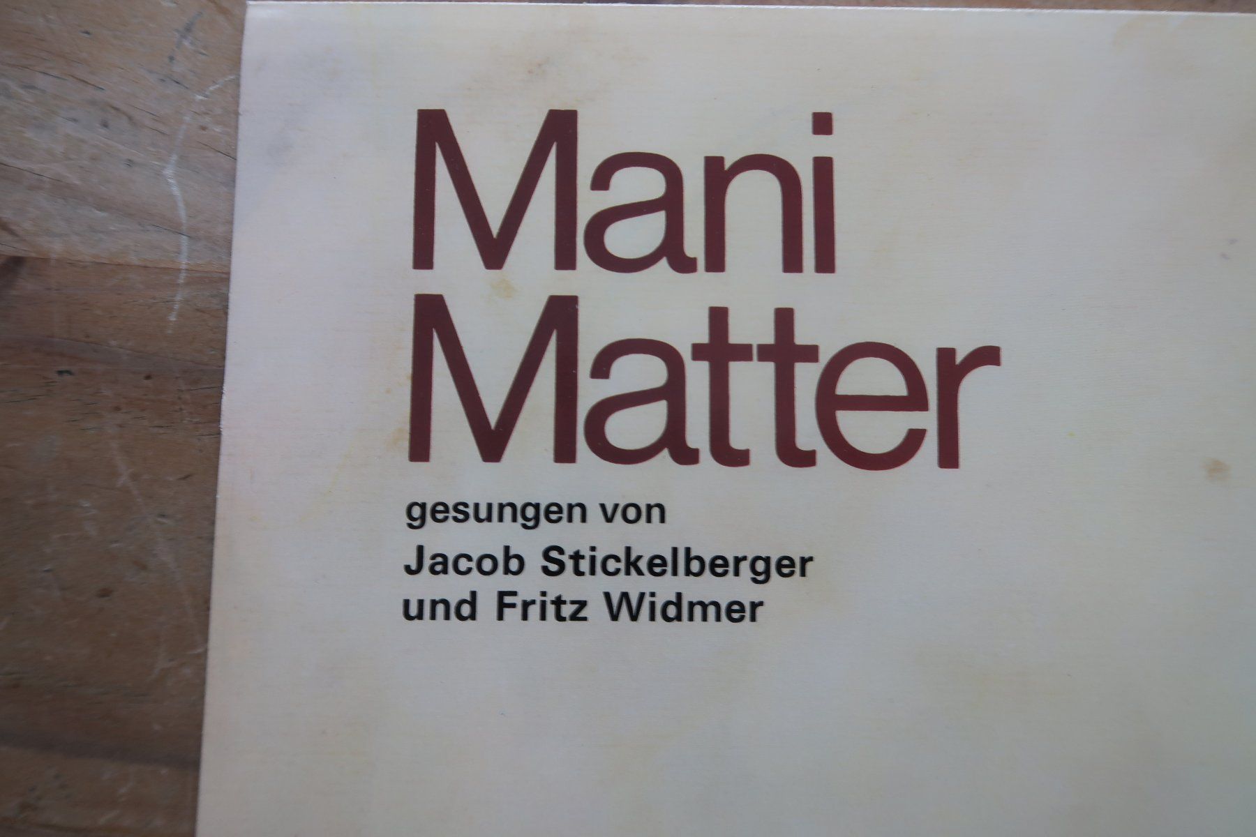 Schallplatten: MANI MATTER - DR KOLUMBUS - VINYL LP – Gebraucht aus Basel von Patiscat 2