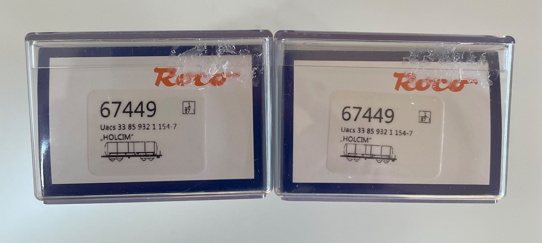 Roco Modellini di ferrovie: 2x Roco 67449 Holcim Silowagen – Usato da Blumenstein venduto da Ritschi 1