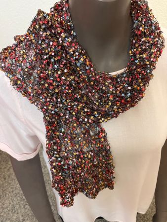 dekorativer Damen Schal, handgefertigt, Vintage 80er J...