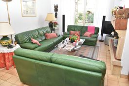 ROCHE BOBOIS 1990 Couch-Garnitur 3 x Grün, Leder TOP Zustand