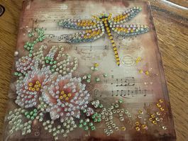 Karte-Grusskarte-Blume-Libelle-Painting-Selfmade