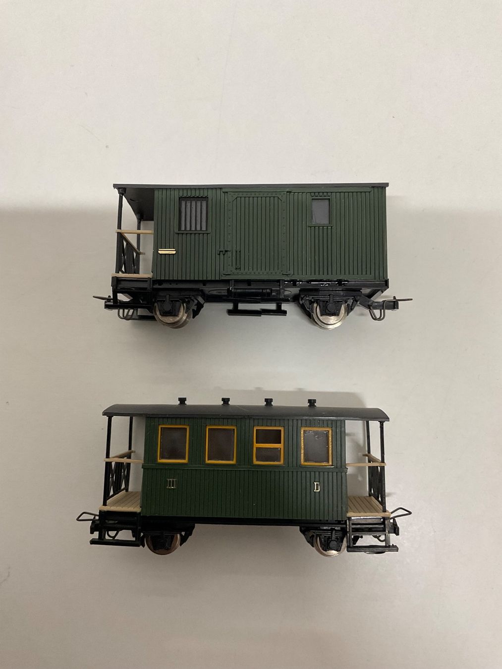 Egger-Bahn Modellini di ferrovie: 2x H0e, Egger-Bahn Waggons grün, Bespielt mit Verpackung – Usato da Chur venduto da Chur75 4