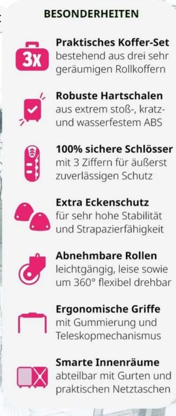 Reisekoffer: Koffer Set – Neu und originalverpackt aus Seengen von Allshop1 2